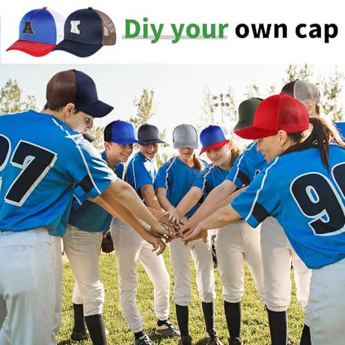 Image of Suhine 24 Pcs Blank Trucker Hat Bulk Unisex Mesh Baseball Cap for Sublimation Embroidery Vintage Adjustable Hat for Men Women