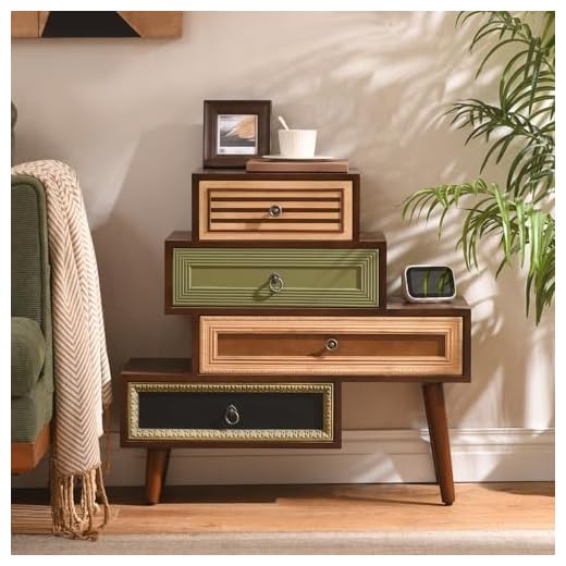 Hand-Carved Vintage Accent Chest with Drawers