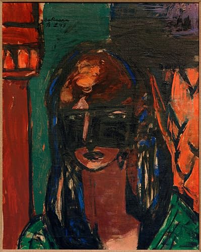 Peinture Poster Impression Tableaux Graffiti Art Mural Femme au masque Max Beckmann 60x90