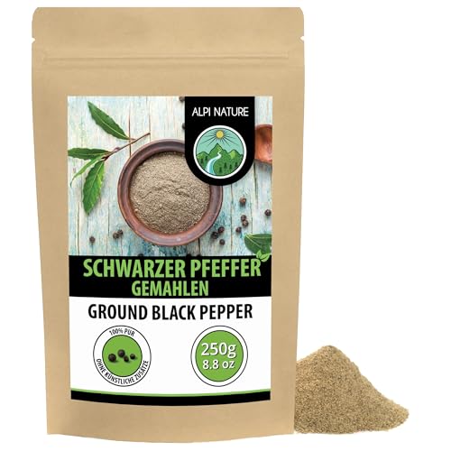 Alpi Nature Schwarzer Pfeffer gemahlen 250g Pfefferkörner schwarz Pfeffer schwarz gemahlen
