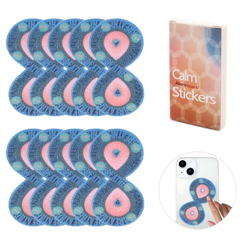 Calm Stickers for Anxiety Sensory Stickers Anti Stress Tactile Textured Stickers Combined with Breathing Exercise for Fidget Strips Suitable for...