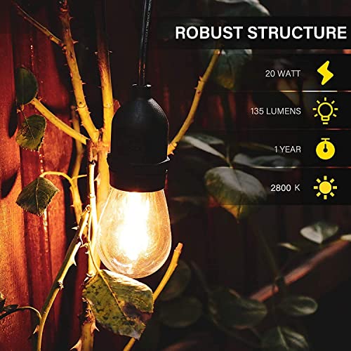 Goodsmann Outdoor String Lights Low Voltage Patio Lights Outdoor Waterproof 10 Pcs Led Decrative Lights Hanging Outdoor Lighting With 50Ft Wire For Party Garden Backyard Decoration #TOP2