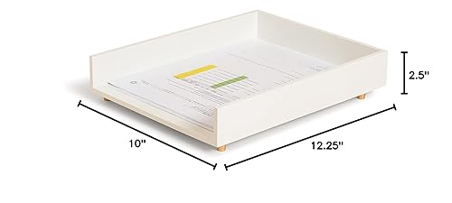 Miniatura 9 de U Brands Juliet - Bandeja de papel, suministros de organización de oficina, blanco y dorado, 1 unidad