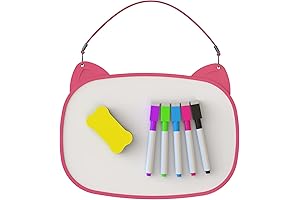 12x9'' Travel Dry-Erase Board For Kids, Double-Sided with Markers