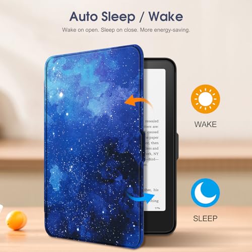 Image of Fintie Case for 7 inch All-New Kindle Paperwhite (12th Generation, 2024) and Kindle Colorsoft Signature Edition - Slim Lightweight Shell PU Leather Protective Cover with Auto Sleep /Wake, Starry Sky