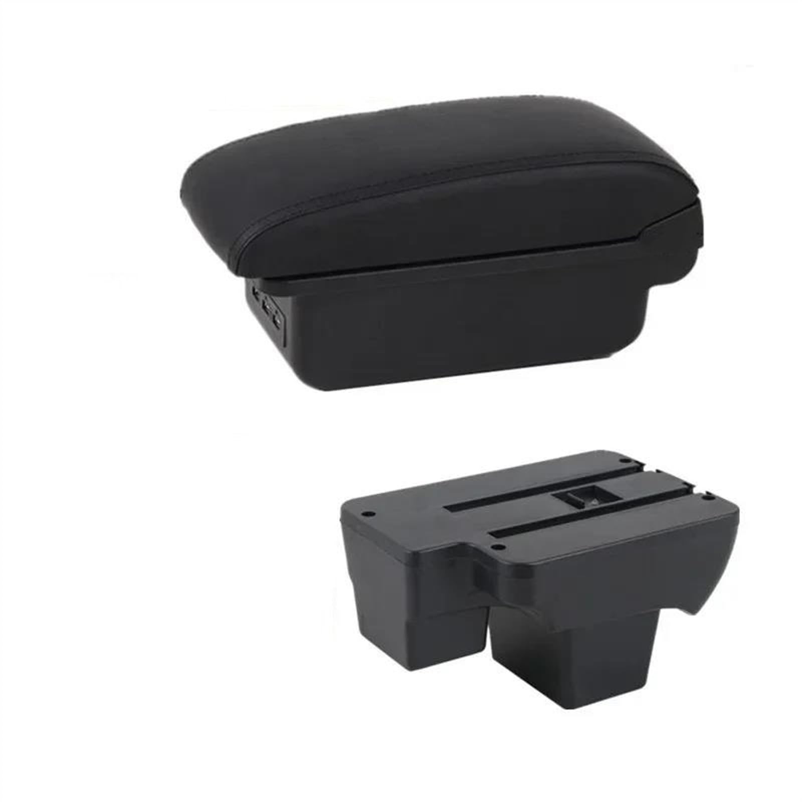 NOHEEU Car Armrest Box 2019-2024 Central Storage With USB Accessories For Virtus For Polo(B black line 3USB)