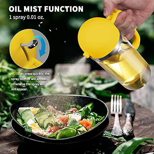 Cxinyi 17Oz Olive Oil Dispenser - 2 In 1 Oil Dispenser And Oil Sprayer - 500Ml Oil Bottle With Pourer - Oil Sprayer For Cooking, Kitchen, Salad, Barbecue (White Pro) #TOP2
