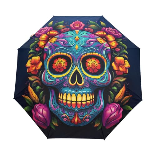 Parapluie automatique coupe-vent pliable et grand parasol de plage fleuri