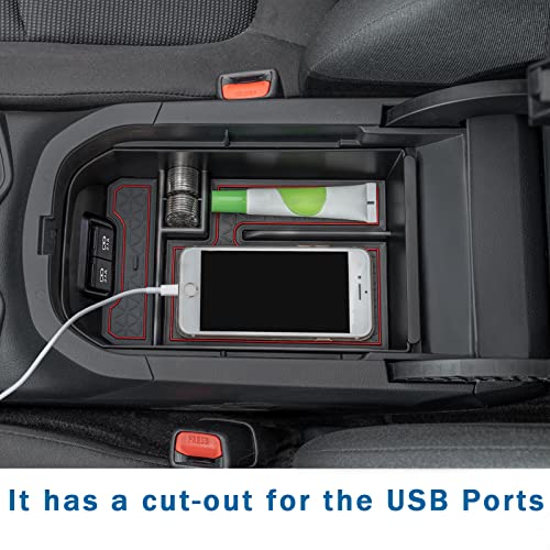 Topinstall Red Center Console Tray Compatible With Rav4 2023 2022 2021 2020 2019 Accessories, Armrest Box Organizer Insert Abs Plastic Storage Box #TOP2
