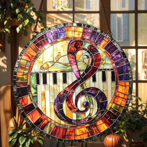 XISZYS Clé Treble Piano Attrape-Soleil Acrylique 4 po Décoration Automne