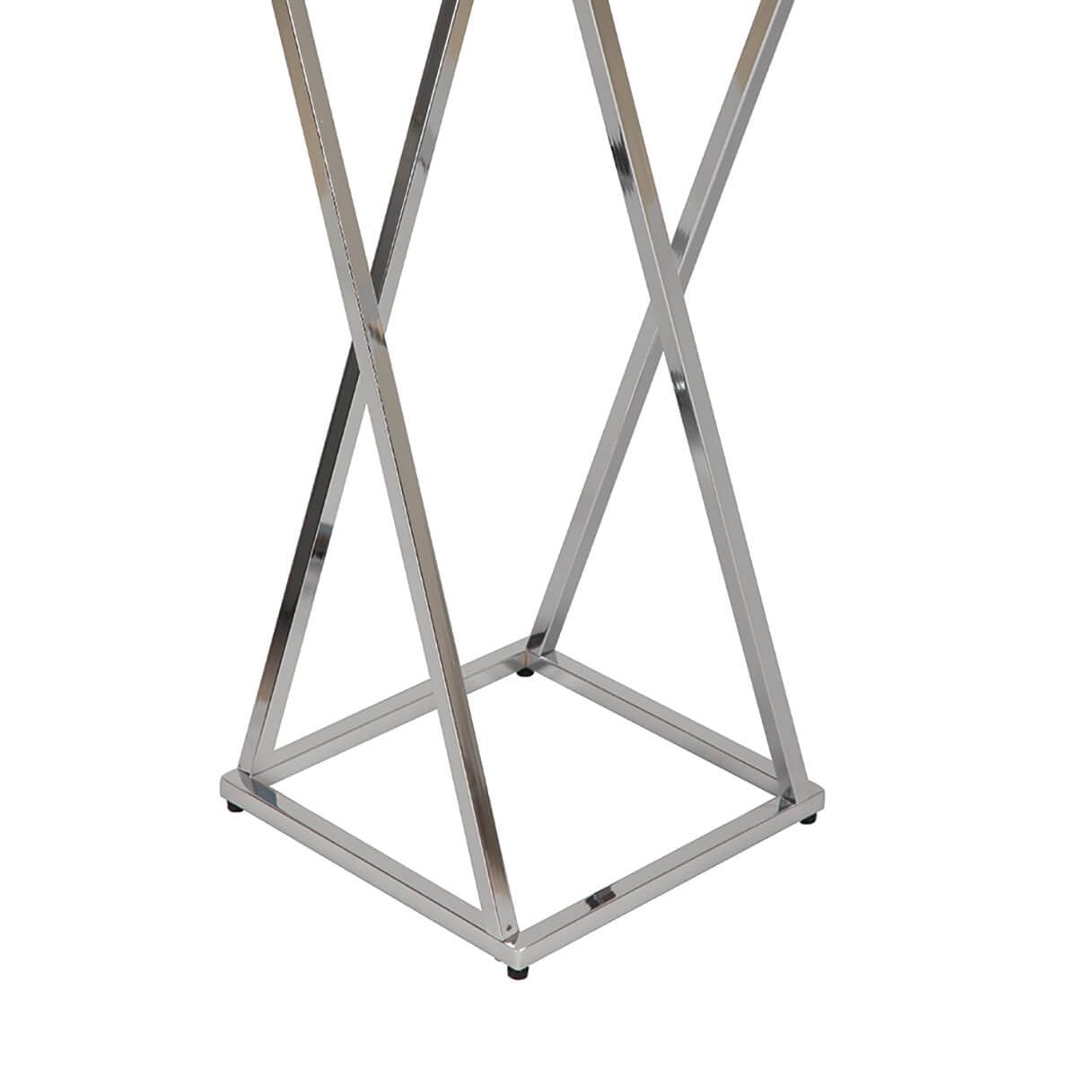 AltoBuy Shane - Sellette H75 cm en Acier Chromé et Plateau en Verre