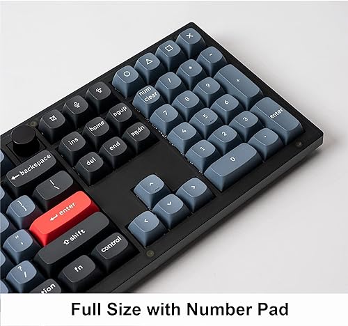 Image of Keychron V6 100% Layout Custom Wired Mechanical Keyboard with Knob, 108 Keys RGB Backlight QMK /VIA Programmable Macro, Hot Swappable K Pro Brown Switch PBT Keycaps for Mac Windows (Frosted Black)