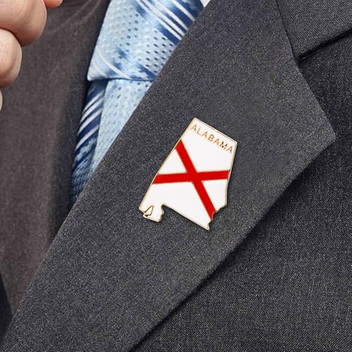 Image of State Shaped Map Lapel Metal Pin Enamel Brooch Keepsake Beautifully Designed for Backpack Hat