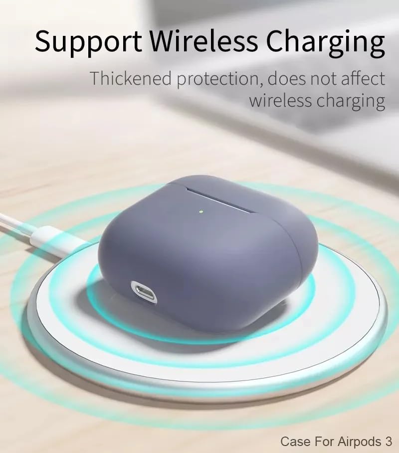 Image of Airpods 4 Cover Silicone Case (2024) Active Noise Cancellation (ANC) with Keychain Protective Case (Purple)