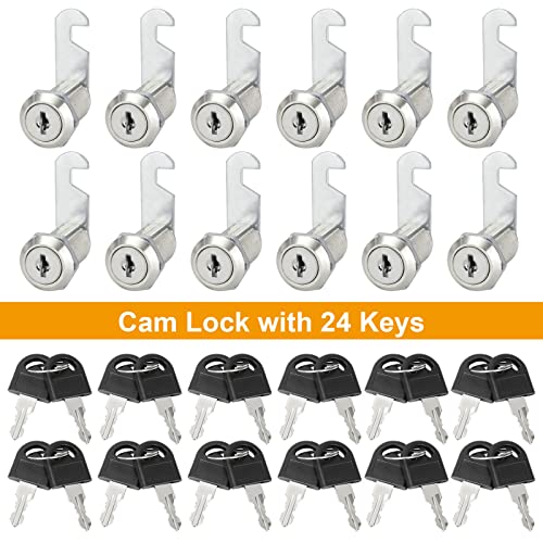JMIATRY 12 Pack Security Cam Lock 30mm, Security Mailbox Locks with 24 Keys, Each Key is Alike, Security Cabinet Lock for Drawer, Door, Wardrobe, Letter Box and Toolbox - Image 4