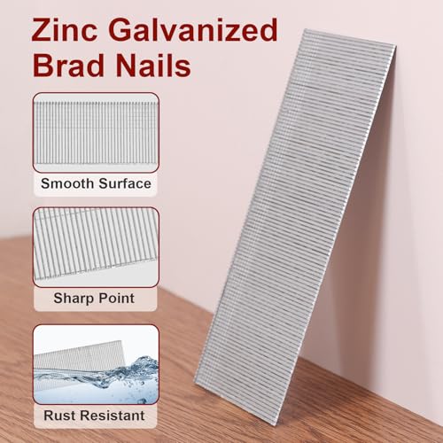 image for DEWBIN 18 Gauge Brad Nails, 1000 Counts 2-inch 18 GA Brad Nails, Galva
