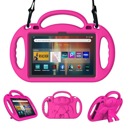 Étui tablette 8" rose avec poignée pour visionner et transporter partout