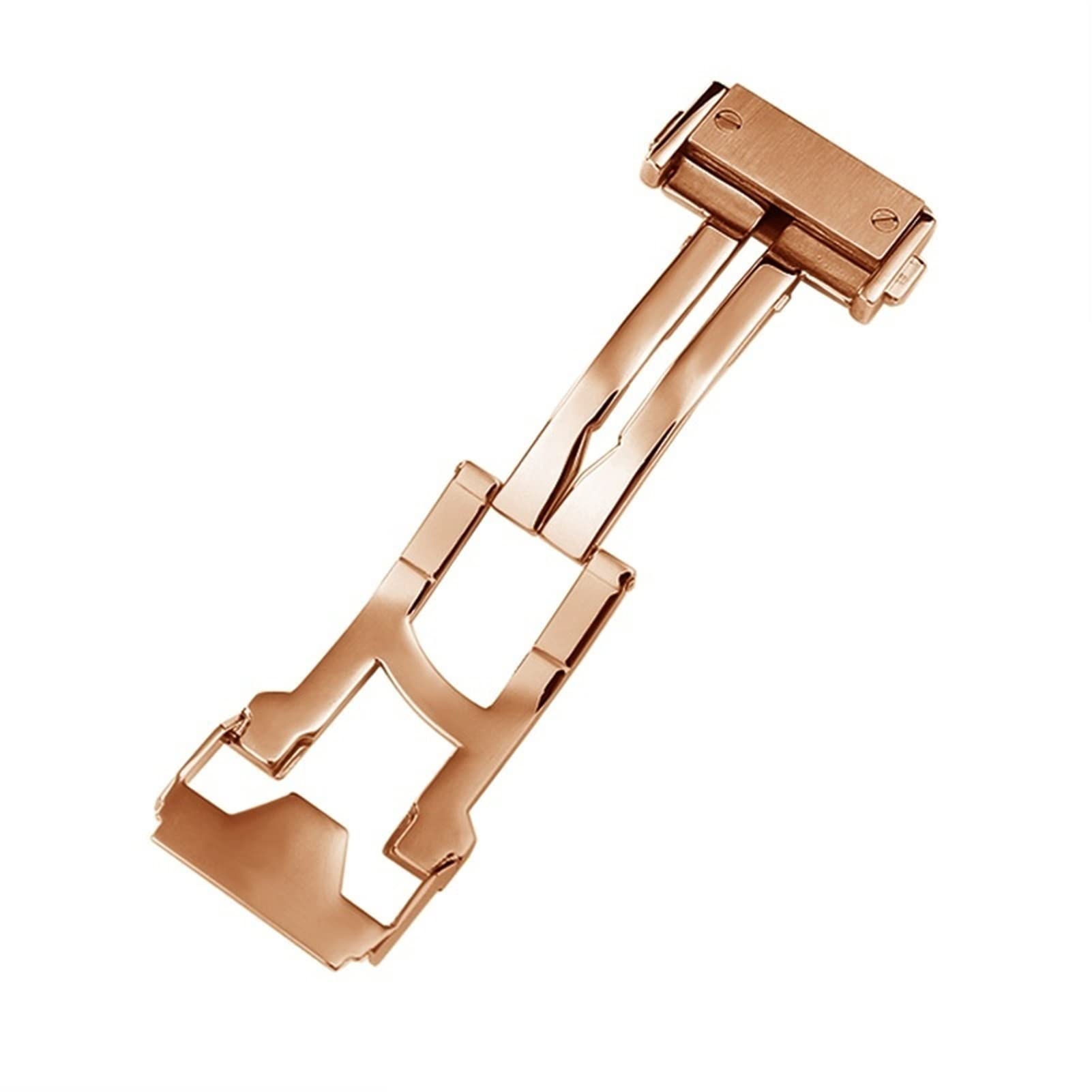 Fermoir pliable 22 mm boucle de montre en acier double sécurité couleur or rose