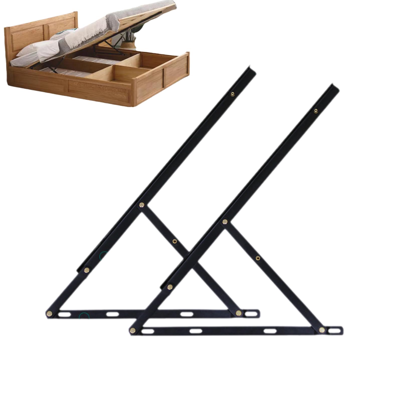 Elevador De Cama HidráUlico con Gas,Brazos HidráUlicos De Cama,Puente HidráUlico De Gas De Cama,Kit De Puntal De Resorte De Gas HidráUlico De Alta Resistencia,Hidraulico Canape