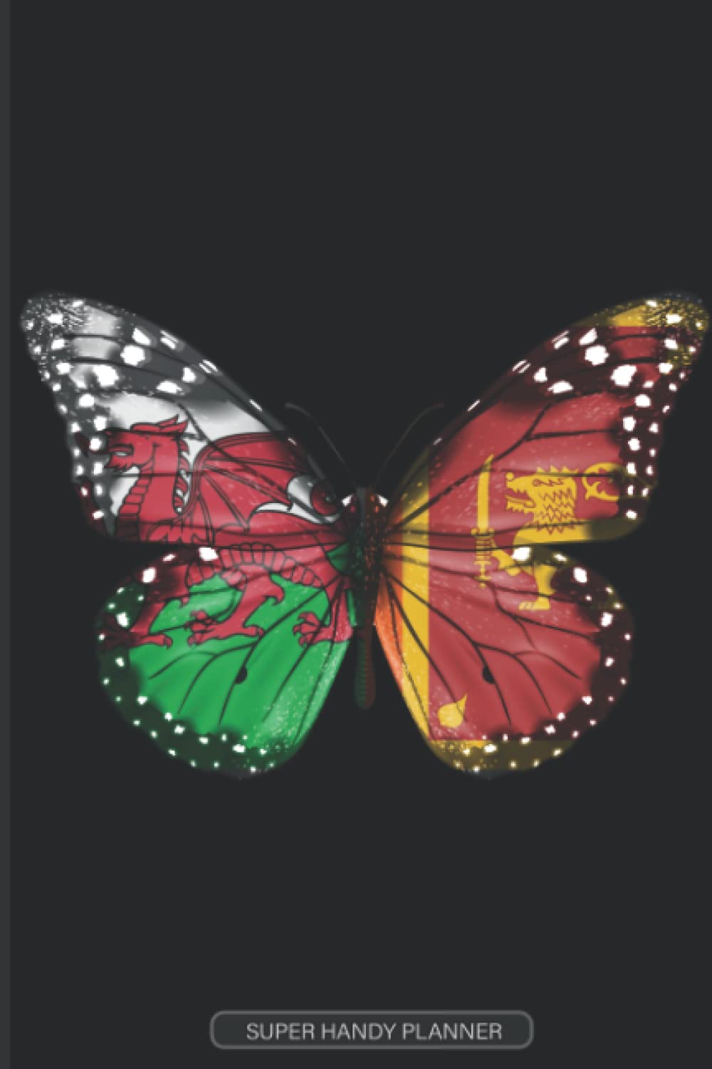 Planner: Welsh Sri Lankan Flag Combined Butterfly Flags Of Wales Sri Lanka