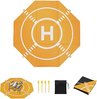 Drone Landing Pad Portable Foldable,20in Double-Sided Waterproof Helipad for DJI Mavic 3/Mini 4K/Air 3S/Neo/Flip/Avata 2 RC Drones Helicopter, Drone Landing Pad Accessories (20in—Yellow)