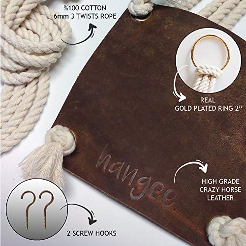 Hangee Hanging Planter - 2 Pcs Genuine Leather Plant Hangers Indoor 4.5In And 8In thumb #2