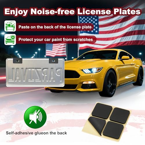 Image of American Flag License Plate Frame 2 Pack Patriotic Plate Holder | Universal Aluminum Car License Plate Cover with Screws for Women Men