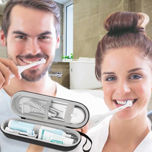 toothbrush travel case for oral boral-b pro 1000 1500 5000 7000 amp philips sonicare 4100 1100 5300 5100 6100io electric toothbrush hard protective storage bag black