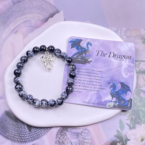 Dragon Bracelet Jewelry Inspiration Gift for Dragon Lover Dragon Spirit Animal Gift, Black2