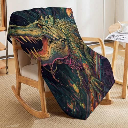 Plaid en flanelle douillet crocodile pour vos soirées d'hiver - 8