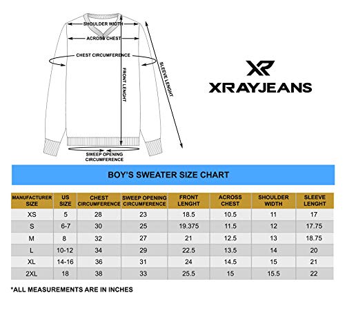 X Ray Boys V Neck Sweater | Kid's Fall Sweatshirt | Pullover Sweater | Long Sleeve Boys' Sweaters Lightheather Grey S #TOP5