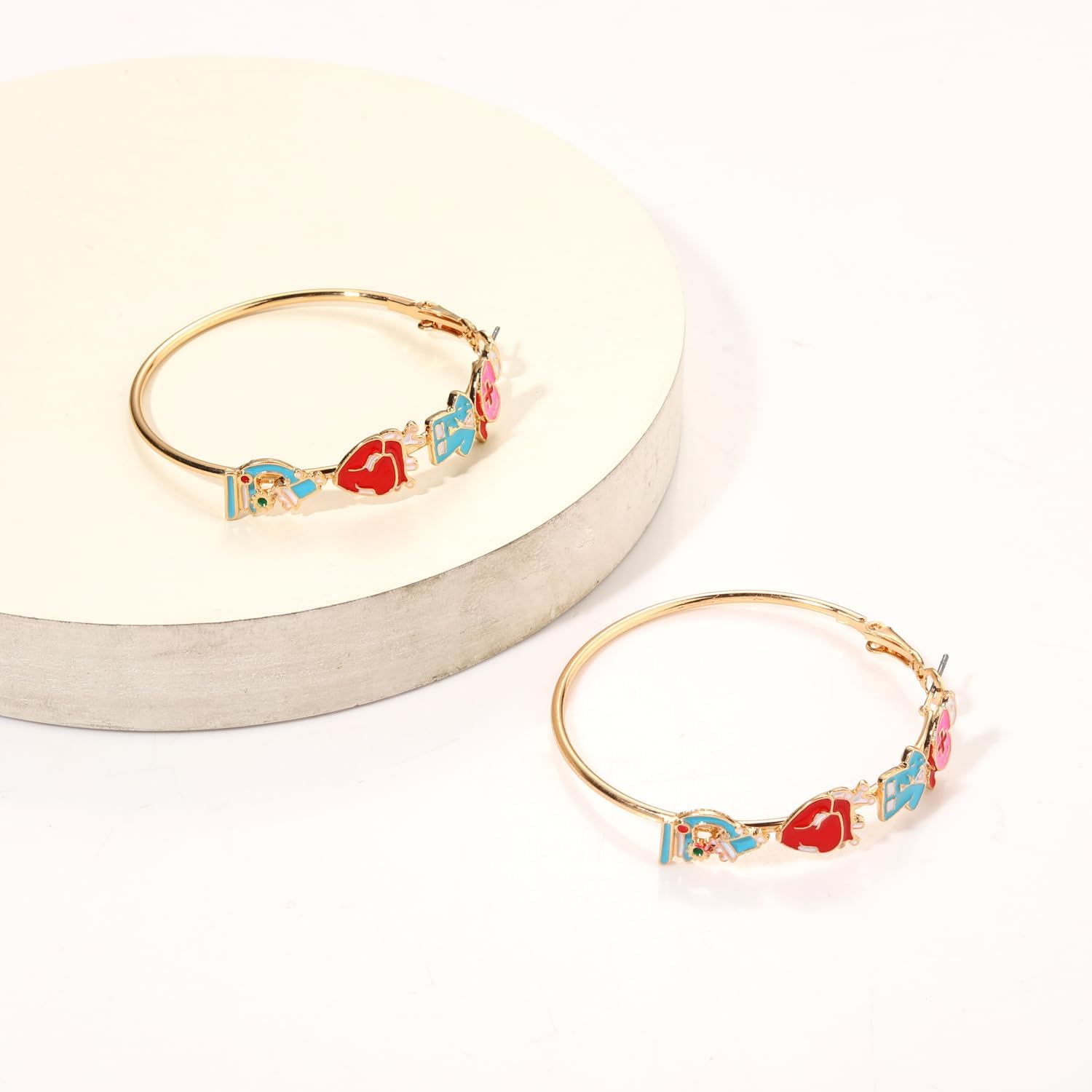 Nurse Day Earrings Hoop Earrings for Women Enamel Charms Earring Nursing Dangling Earrings NR Week Gifts - Image 3