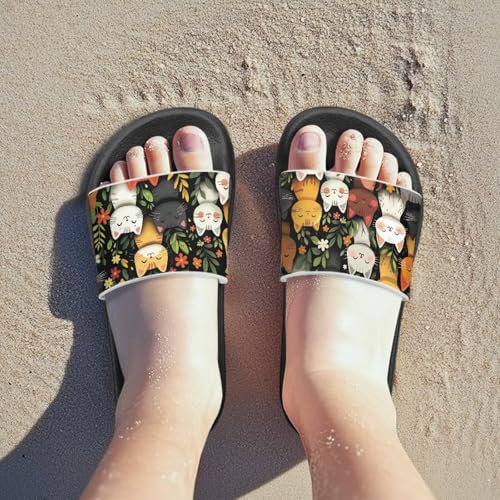 Image of Unisex Slides for Girls Boys Comfortable Slippers Slides Non-slip Shower Shoes House Fashion Thick for Indoor & Outdoor Gifts