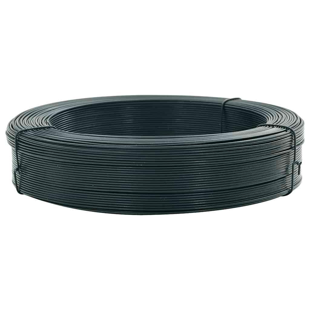 Alambre para valla de 250 m, acero negro y verde, galvanizado con revestimiento de PVC, diámetro de alambre de 2,3 y 3,8 mm, para fijación de postes de vallas, montaje