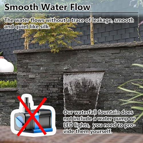 Kit di Cascata con Tubo corrugato per Esterni, Fontana con Getto a Cascata in Acciaio Inox 304 - Cascata Personalizzabile per laghetto Decorativo da Giardino, Fontana da Esterno Resistente (