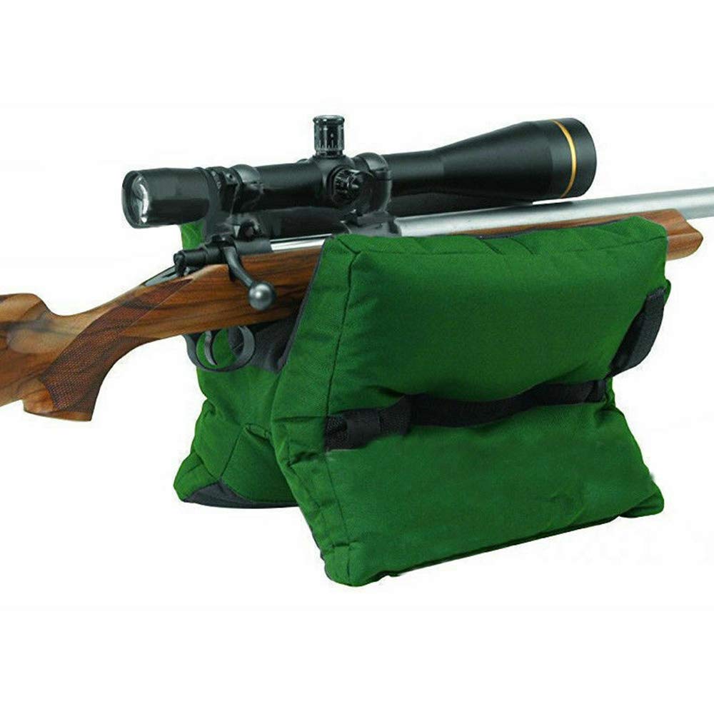 Ace Hunter Unfilled Front Shooter's Gun Rest Sand Bags Rifle Shooting Bench Steady Green