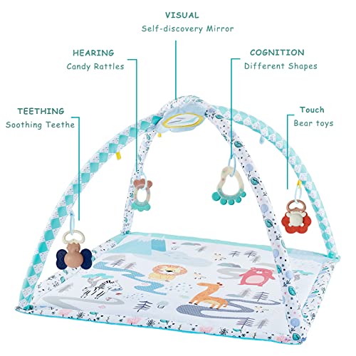 Lol-Fun Baby Play Mat Gym For Infant,Baby Floor Mat Activity Gym With Toys For Development,Foldable Gym Playmat For 0 3 6 9 12 Months Baby Girls And Boys #TOP6