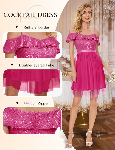 Wedtrend Sequin Dress for Women Short 80s Prom Dress Sparkly Cocktail Dresses Formal Dresses for Teens3