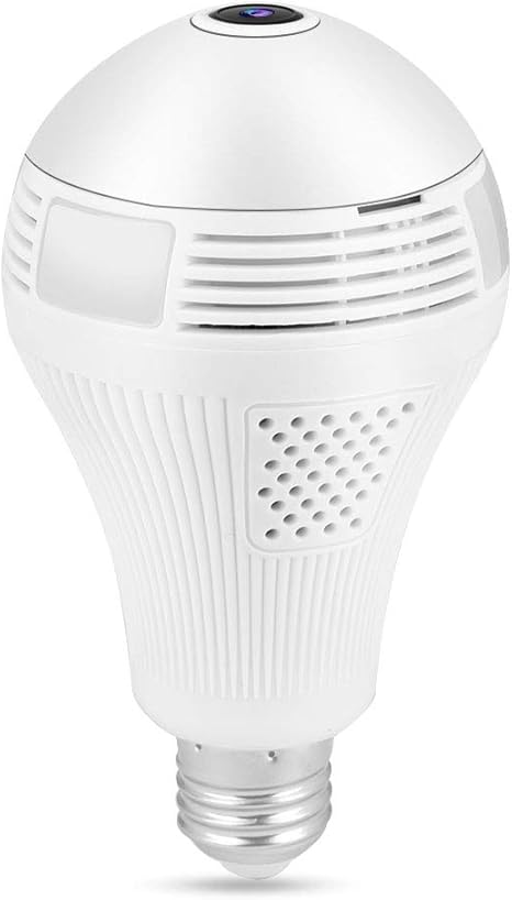 NITRIP Telecamera panoramica con Lampadina WiFi DVR 1 3MP HD Camera Sicurezza Intelligente per Il monitoraggio Domestico Interno Esterno