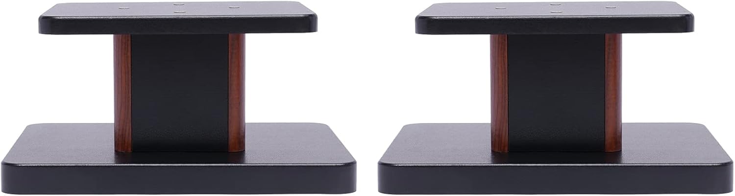 Speaker Stands Wooden,6Inch Bookshelf Speaker Stands Surround Sound Home Theater Floor Speaker Stands,Heavy Duty Studio Monitor Stands with Sand Filling Tuning Function (6Inch Yellow Sandalwood)