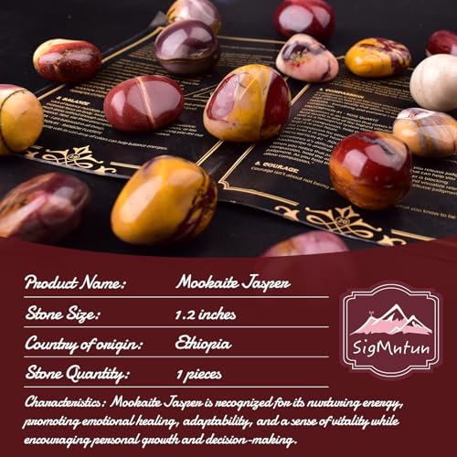 Image of Hand-Selected Mookaite Jasper Stone, Large 1.2 in Polished Crystal, Gift Box