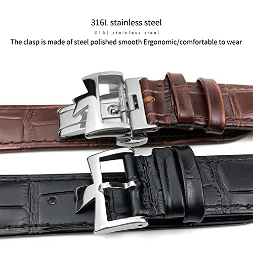 Bracelet de montre en cuir noir ou brun idéal pour sublimer votre garde-temps au bureau - 4