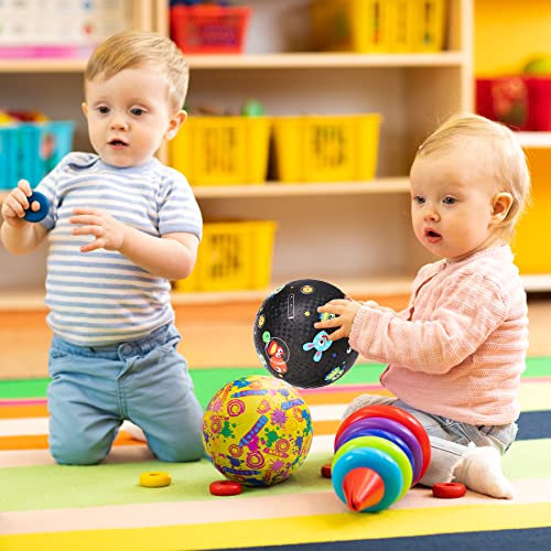 Zoojoy Pack Of 2 Cartoon Playground Balls, Balls For Toddler 1-6, 8.5" Rubber Ball Bouncy Kickball, Indoor & Outdoor Ball Game For Kids With Pump #TOP5