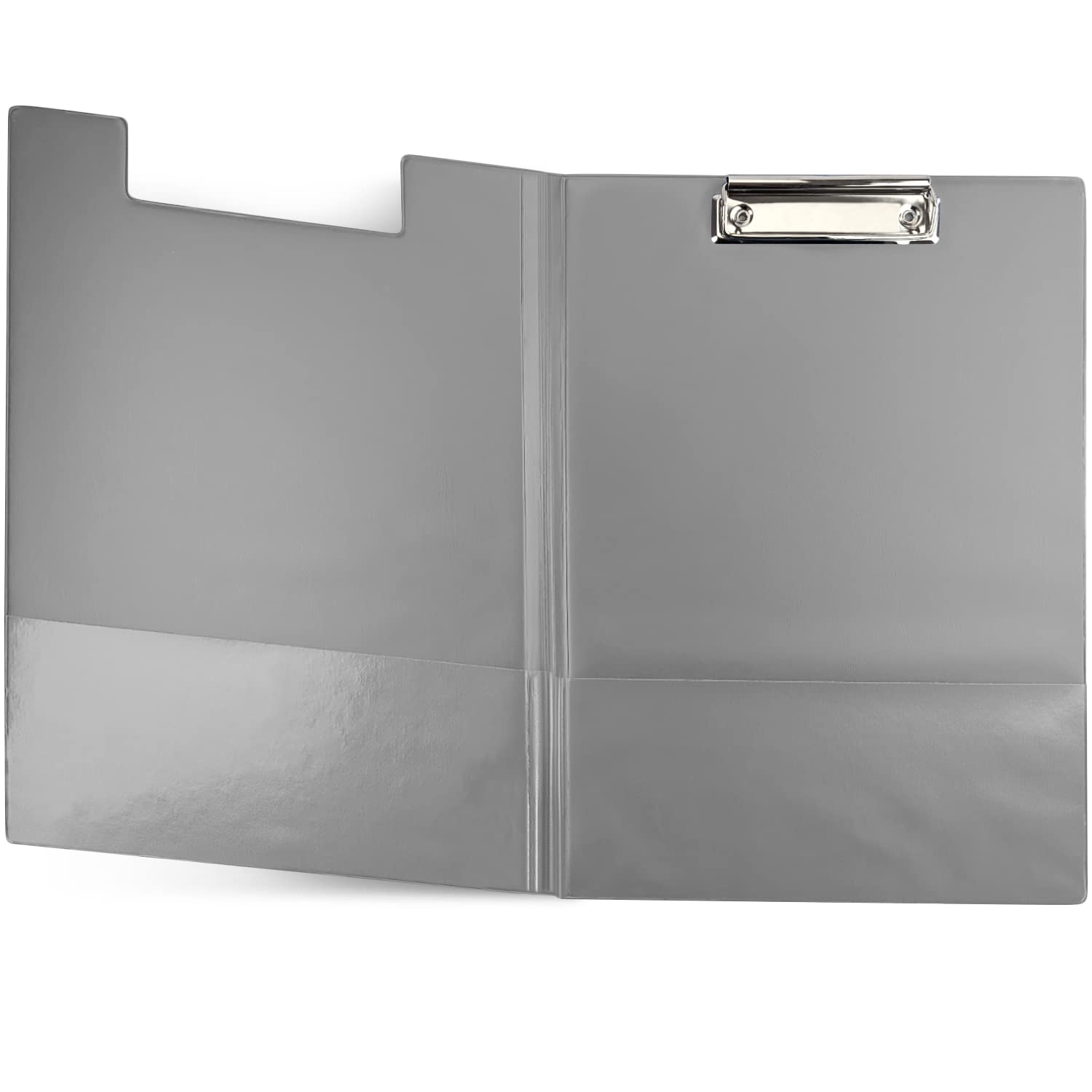 Netuno Pack of 1 Clipboard Folder A4 with Clip Grey Clipboard DIN A4 with Lid Writing Board with Metal Clamp Hard Plate Plastic Writing Case Writing Pad Clipboard DIN A4 Document Holder โ image 1
