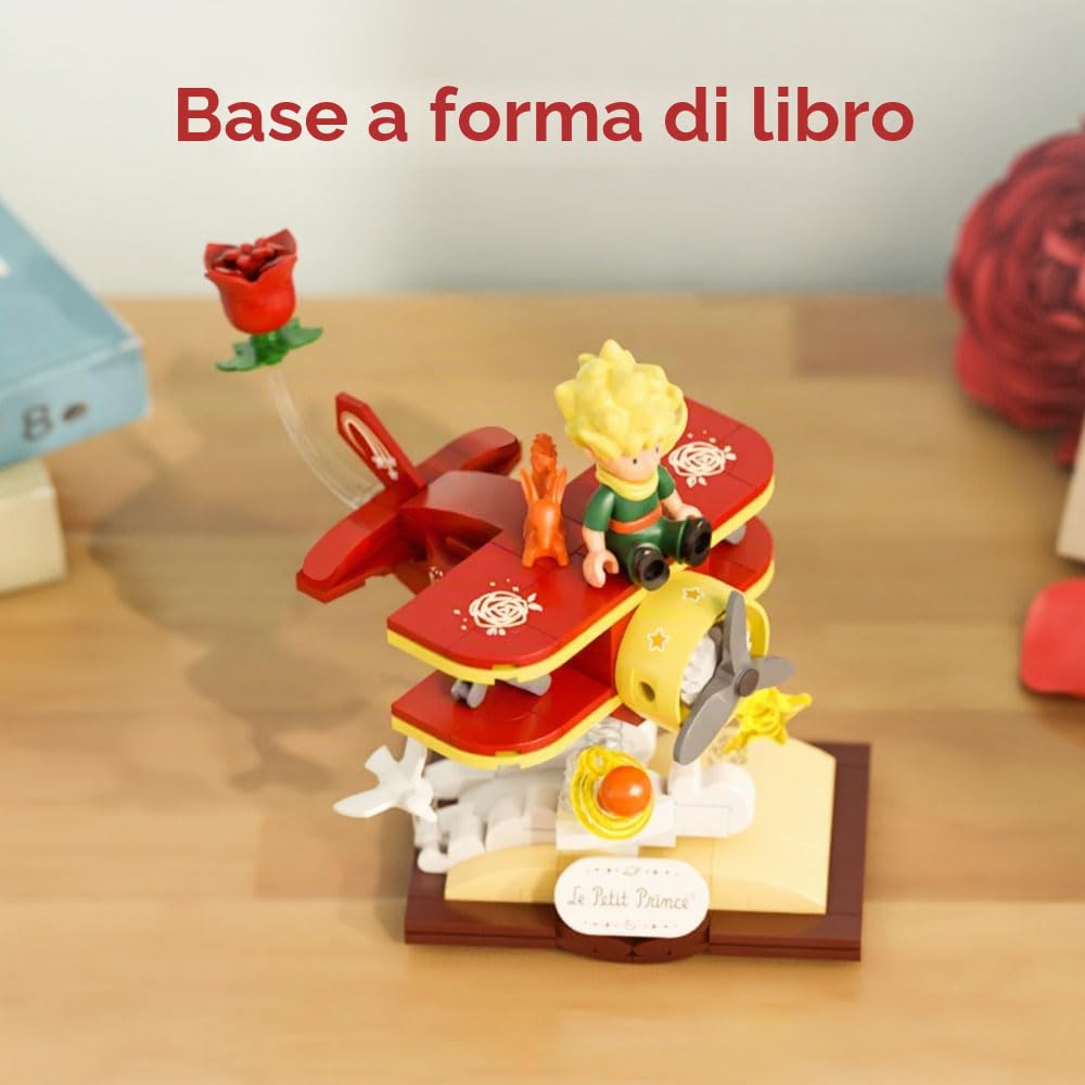 PAN TASY Il Piccolo Principe Set di Costruzione per Adulti & Bambini, Modelli di Mattoncini con Rosa, Treno, Luna & Aereo, Giocattoli Creativi DIY, Idea Regalo & Decorazione da Esposizione