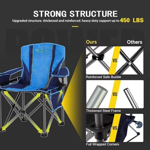FAIR WIND 2 Pack Oversized Fully Padded Camping Chair with Lumbar Support の商品画像 4