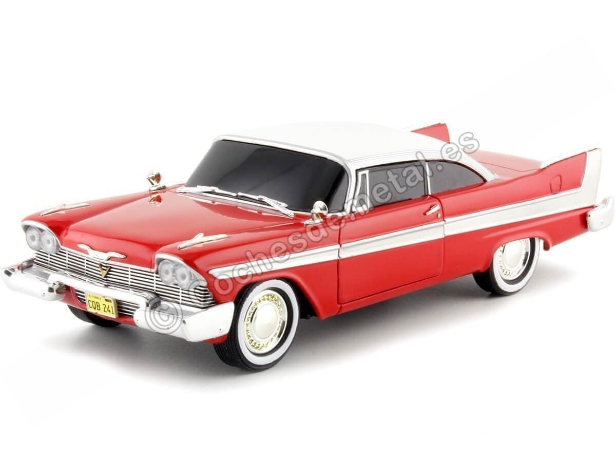 GL84082 1958 Plymouth Fury Evil Version Chrysler Collectible Miniature Car, Red/White, M