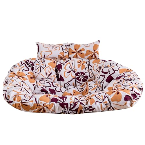 Cojín colgante de mimbre para sofá biplaza para patio al aire libre, cojín para silla columpio, impermeable y lavable, cojín doble para silla de huevo para patio, patio trasero, balcón
