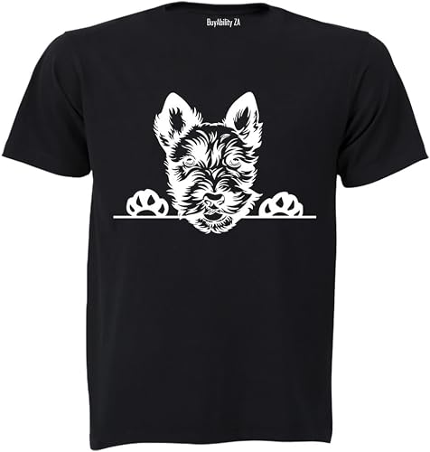 Unisex Scottish Terrier - Peeking Dog - Adults - T-Shirt