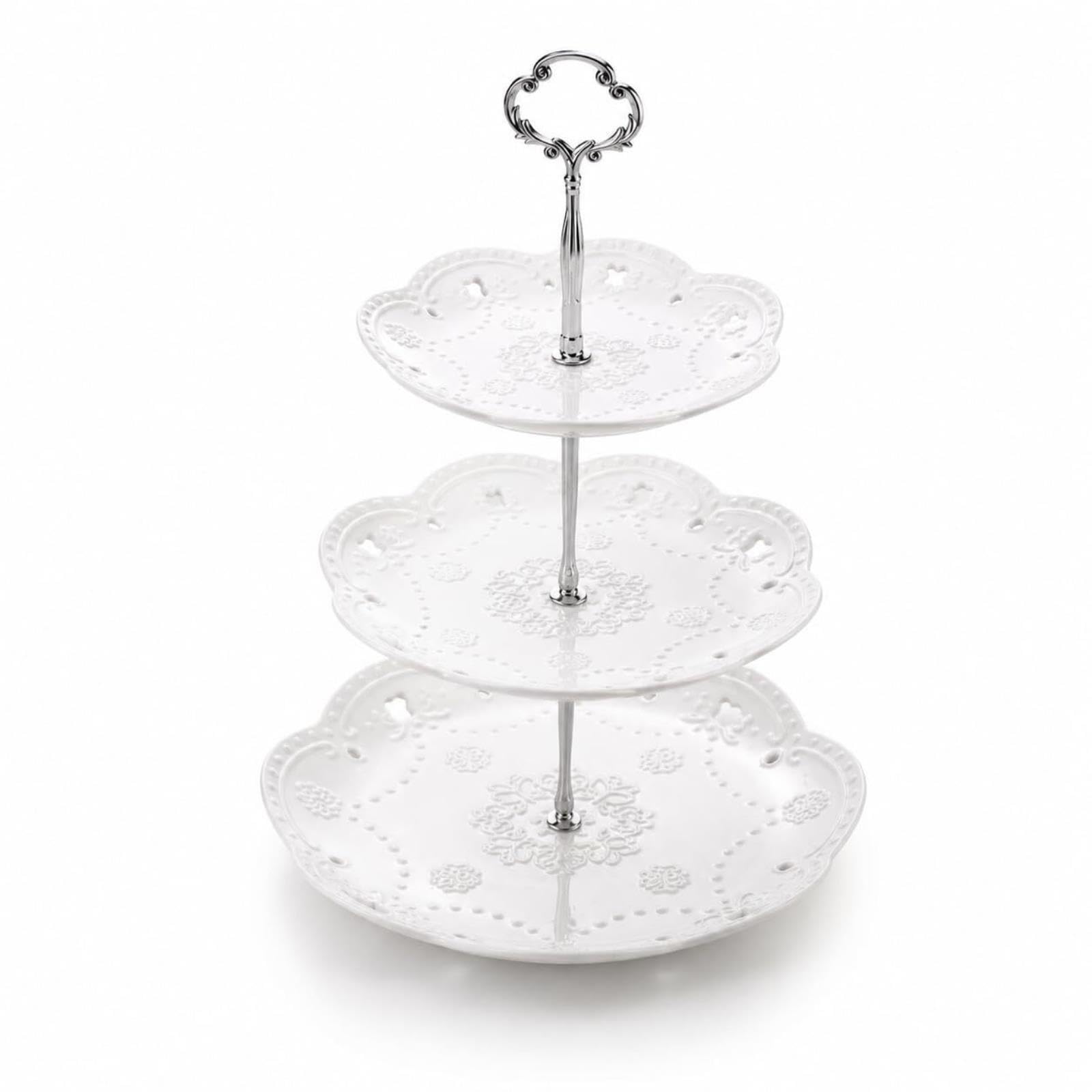 Plateau de service à dessert en porcelaine à 3 niveaux for cupcakes